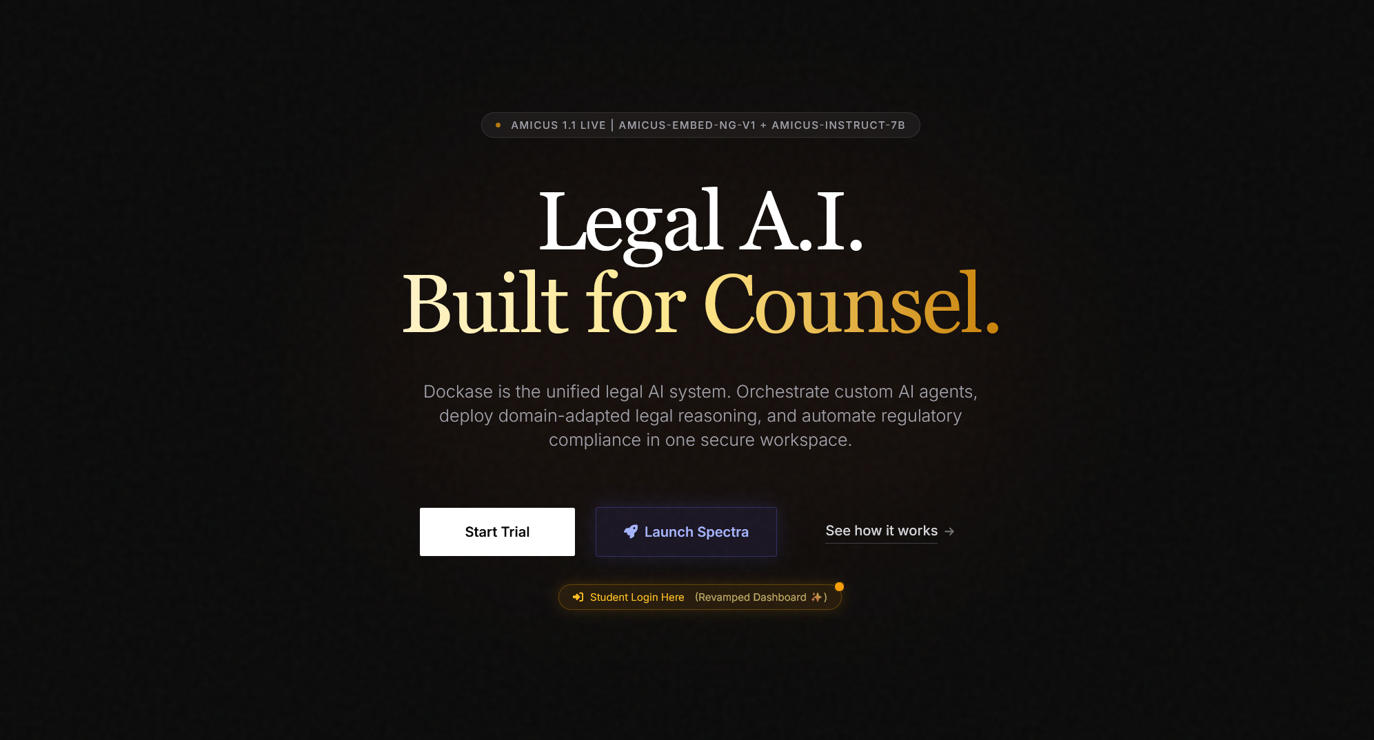 Dockase legal AI platform homepage